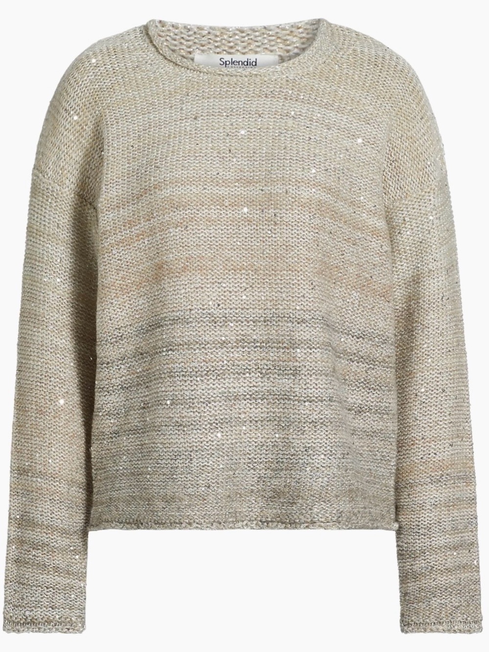 Splendid Elsa Sequin Sweater Tawny Silver Ombre Sparky Wool Blend M Pre-owned